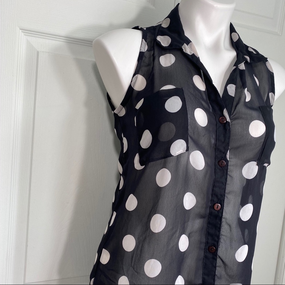 Fun & Flirt Sheer Button Down Top - Picture 4 of 7